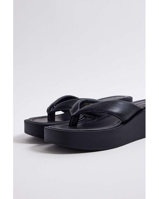 Urban Outfitters Uo Black Minimalist Leather Sandals
