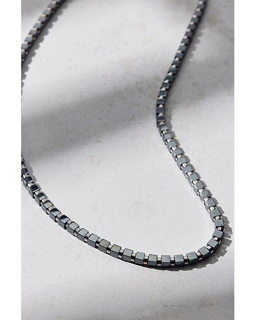 Urban Outfitters White Shiloh Squared Metal Necklace for men