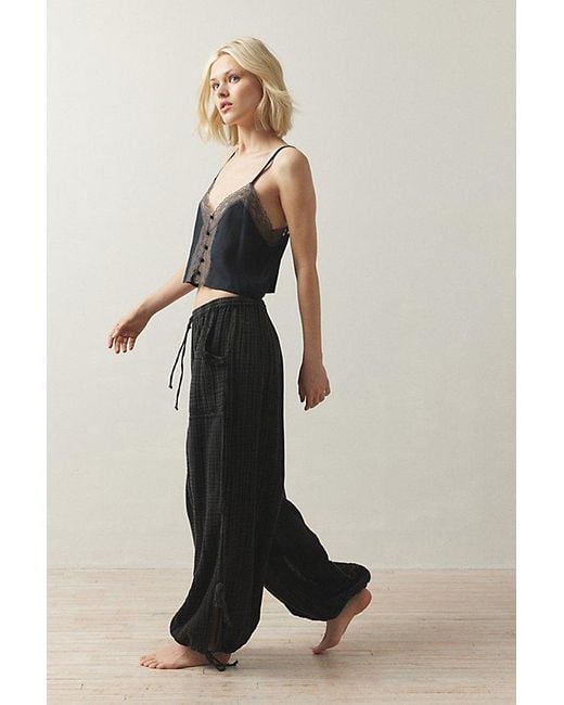 Out From Under Black Mila Gauze Jogger Pant