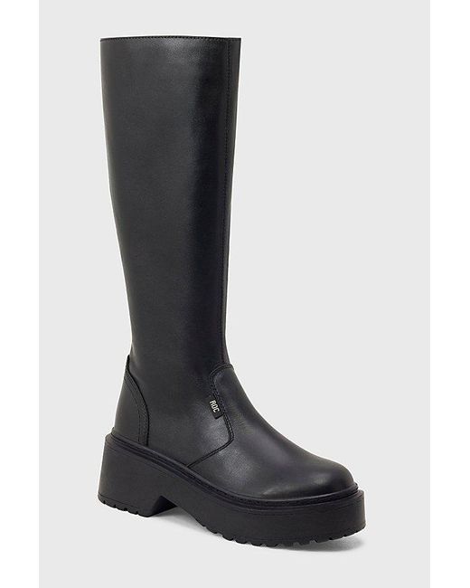 ROC Boots Australia Black Roc Troupe Leather Knee-High Platform Boot