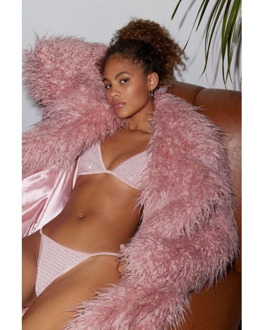 Out From Under Donatella Diamante Bralette In Pink,at Urban Outfitters