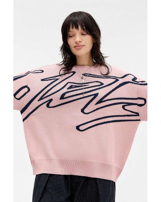 iets frans Pink Graffiti Jumper