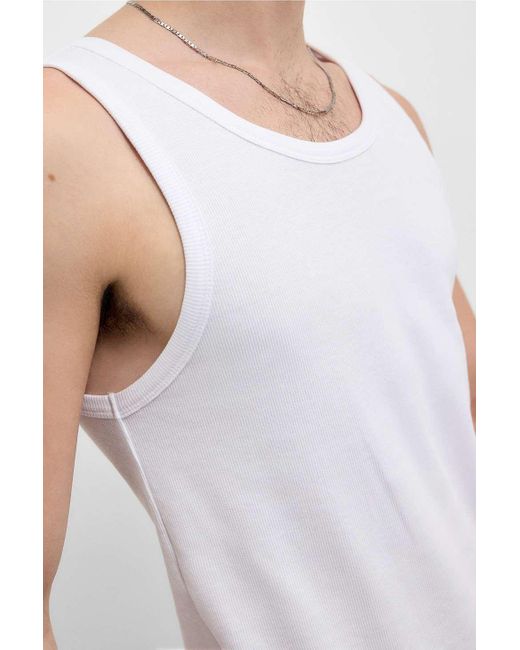 BDG White Ribbed Vest Jacket for men