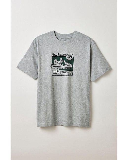 New Balance Gray Classic Sneaker Graphic Tee for men
