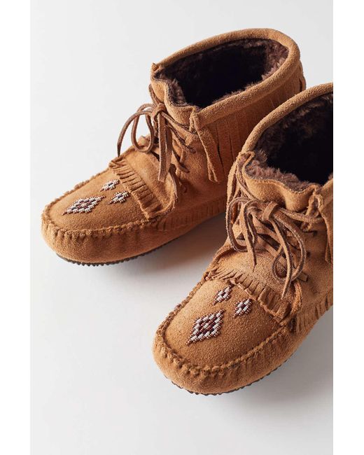 lined moccasin boots