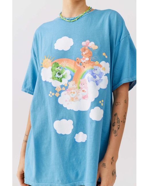Urban Outfitters Cotton Care Bears In The Clouds Tshirt Dress in Sky
