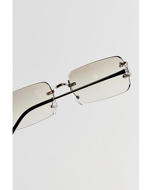 Urban Outfitters Metallic Carter Rimless Rectangle Sunglasses for men