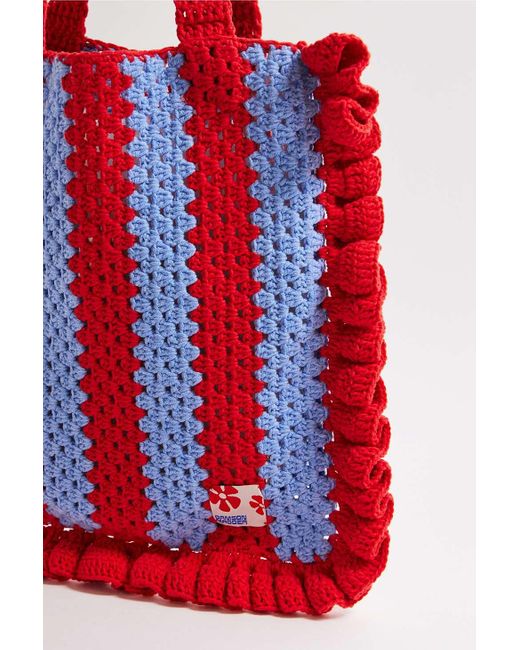 Damson Madder Red Knit Tote Bag
