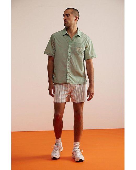 Standard Cloth Green Striped Terry Short for men