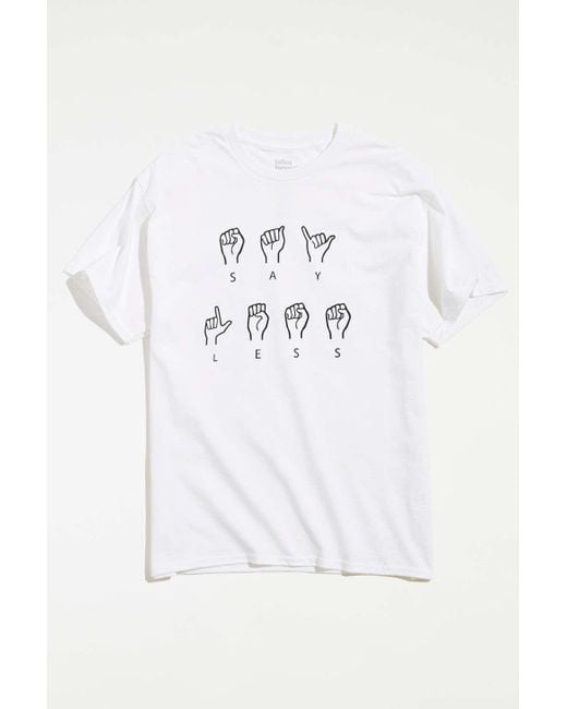Urban Outfitters White Say Less Tee for men