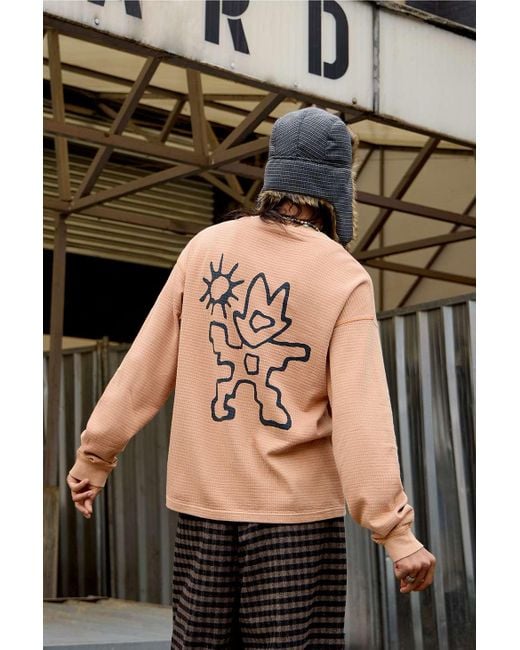Ayker Black Brown Waffle Long-sleeve Top for men