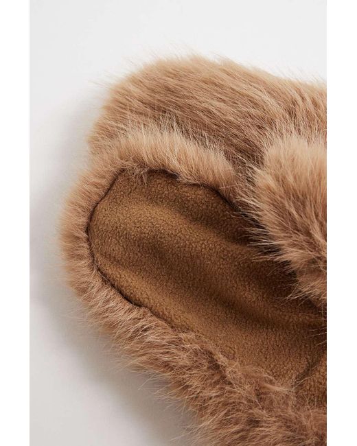 Urban Outfitters Blue Uo Lilah Faux Fur Mittens