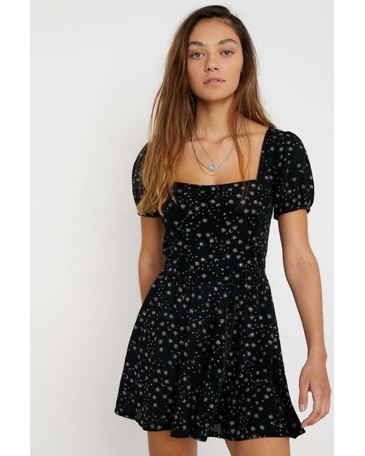 Urban Outfitters Black Uo Moon & Stars Romper