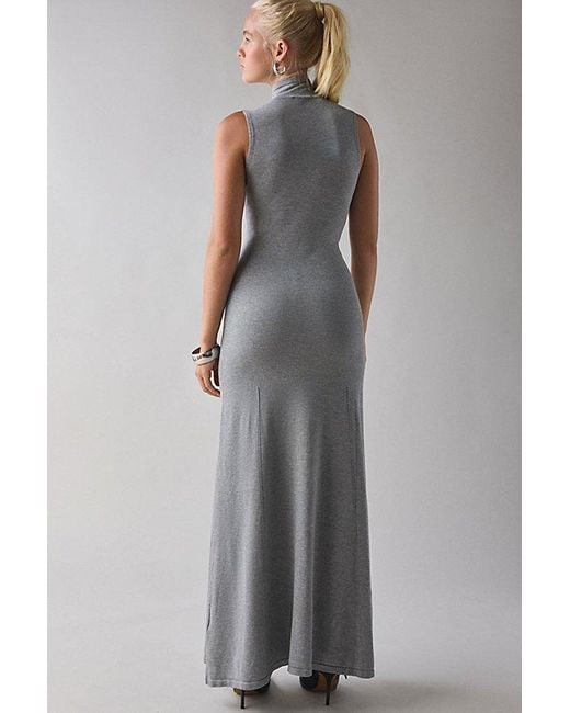 Bardot Astoria High Neck Sleeveless Knit Maxi Dress in Gray | Lyst