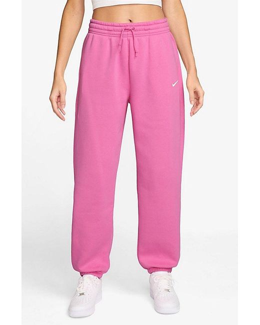 Nike Pink Sportswear Phoenix Fleece High-Rise Oversized Sweatpants