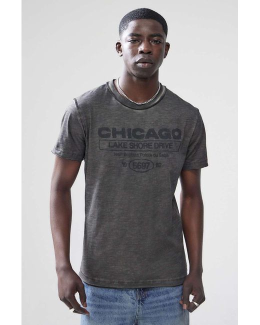 Urban Outfitters Gray Uo Chicago Washed T-shirt for men