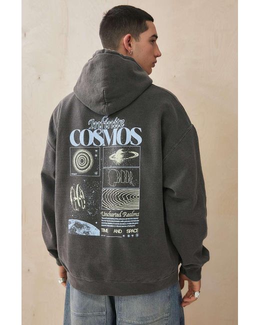 Urban Outfitters Uo Washed Black Cosmos Hoodie for men
