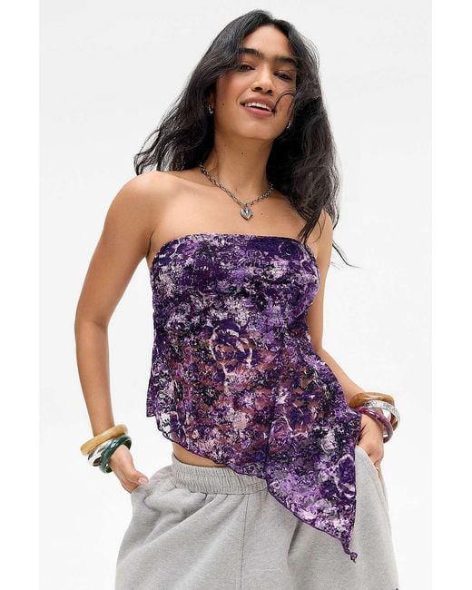 Kimchi Blue Purple Indie Lace Bandeau Top