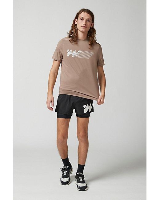 Without Walls Black Double Layer Running Short for men