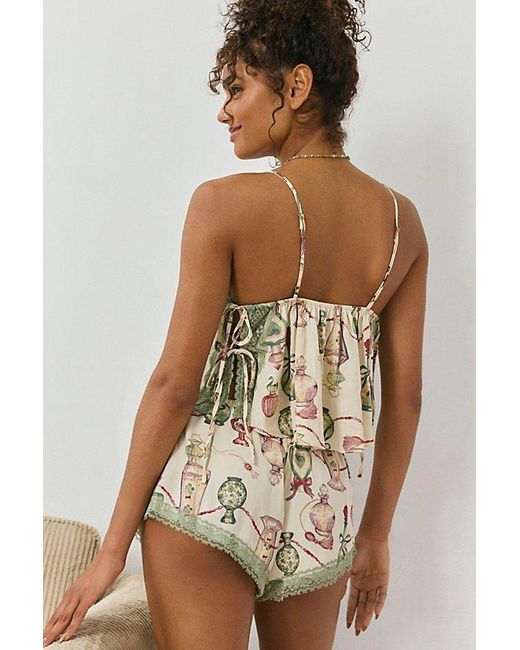 Out From Under Multicolor Lola Satin Flyaway Cami & Micro Short Set