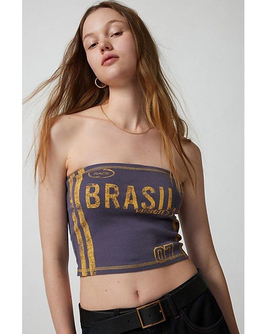 Urban Outfitters Blue Brasil Longline Tube Top