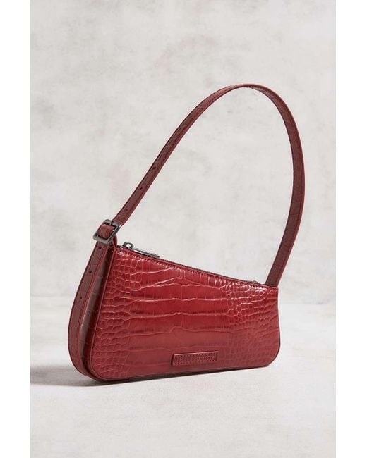 Urban Outfitters Red Uo Hailey Faux Croc Shoulder Bag