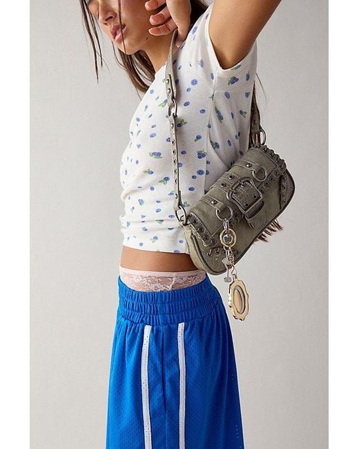 Silence + Noise Black Jade Laced Rivet Bag