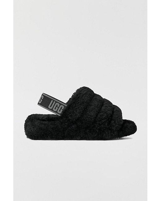 Ugg Black Fluff Yeah Slide Slippers