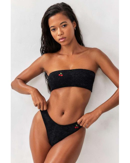 Urban Outfitters Black Uo Seamless Bandeau Bikini Top