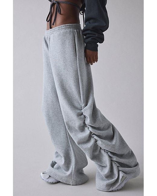 1st Position By Tinashe Gray Uo Exclusive Nasty Girl Ruched Wide Leg Sweatpant