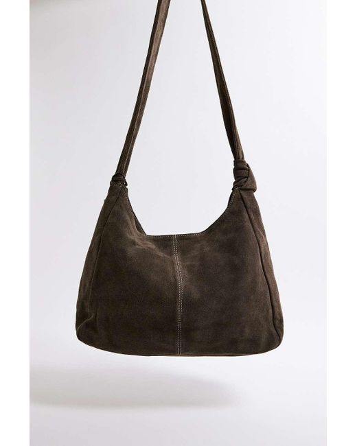 Urban Outfitters Gray Uo Suede Knotted Sling Bag