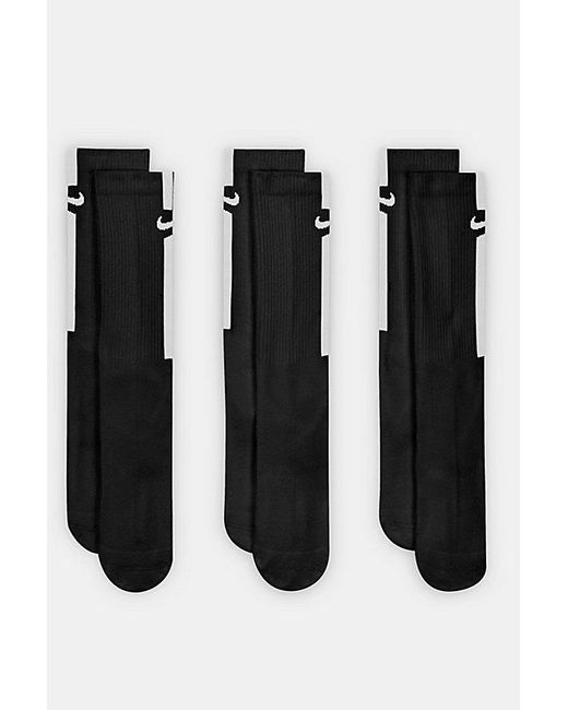 Nike Black Elevated Stripe Crew Socks 3-Pack for men