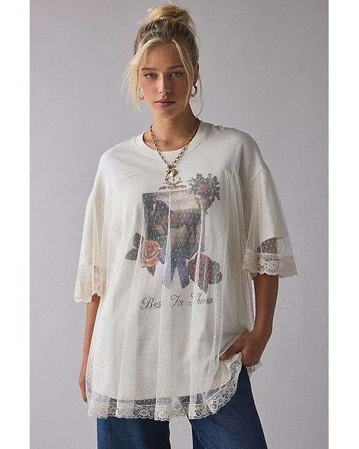 Kimchi Blue Show Stopper Tulle + Lace Layered Oversized Graphic