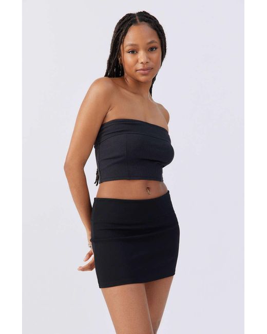 Urban Outfitters Black Uo Peachy Low-rise Mini Skirt
