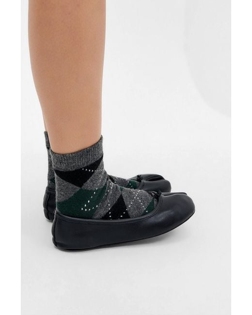Out From Under Black Tabi Argyle Socks