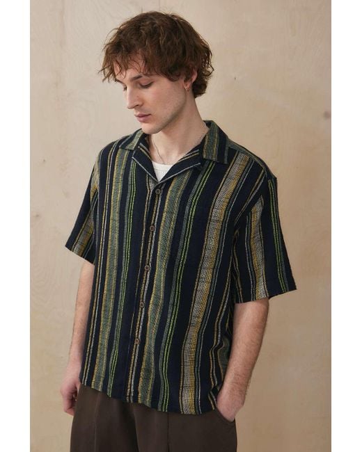 Urban Outfitters Black Uo Stripe Gauze Shirt for men