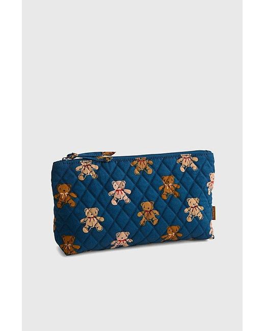 Vera Bradley Blue Quilted Cotton Medium Pouch