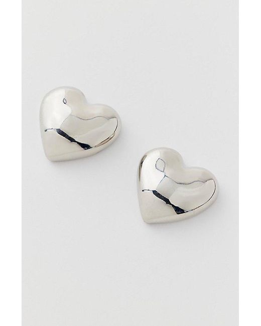 Urban Outfitters Brown Puffy Heart Post Earring