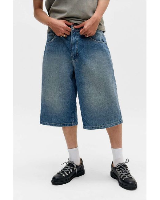 BDG Blue Neo Crosshatch Jorts for men