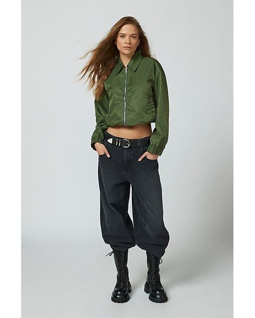 Urban Outfitters Green Uo Isla Curved Buckle Leather Belt