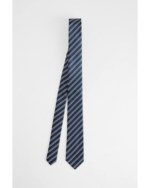 Urban Outfitters Blue Uo Navy & Green Striped Tie for men