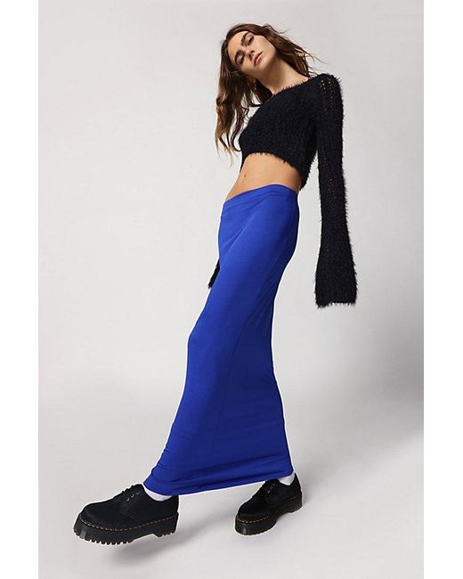 Urban Outfitters Blue Uo Dominique Maxi Tube Skirt