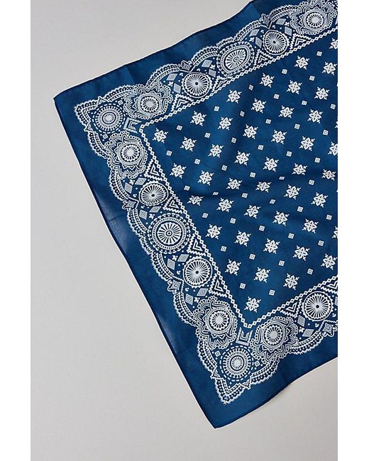 Urban Outfitters Blue Paisley Trim Bandana for men