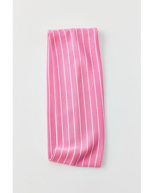 Urban Outfitters Pink Striped Wide Soft Headband