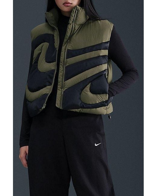 Nike Black Sportswear Swoosh Series Oversized Down Vest Jacket