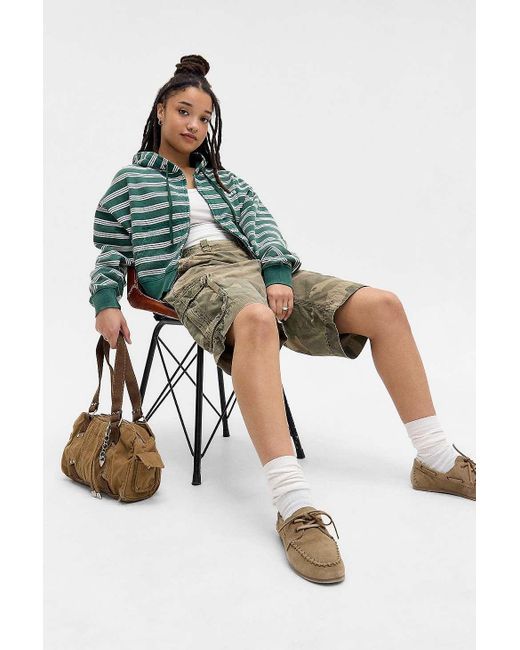 BDG Green Easy Stripe Hoodie