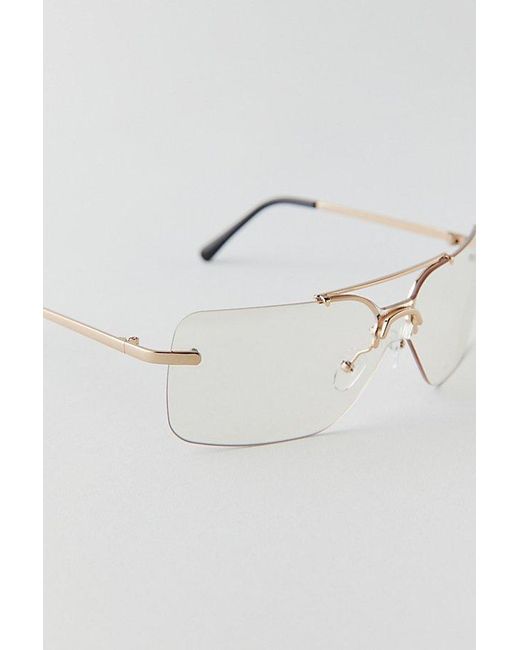 Urban Outfitters Natural Bailey Metal Shield Sunglasses