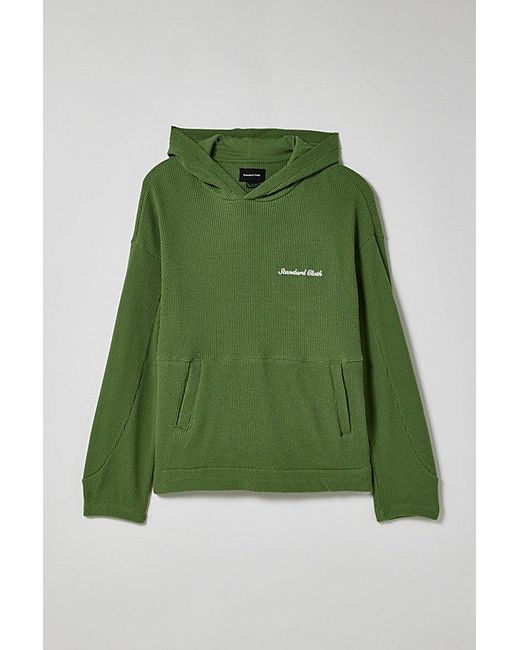 Standard Cloth Green Byron Thermal Hoodie Sweatshirt for men