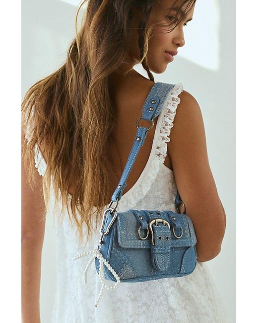 Silence + Noise Jade Denim Shoulder Bag | Lyst