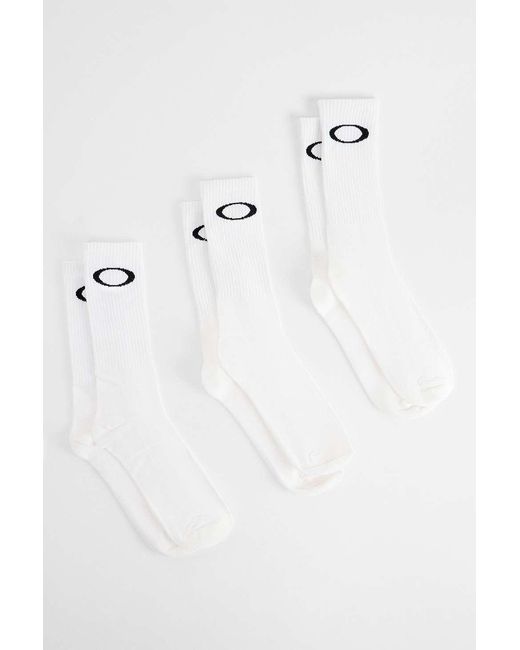 Oakley White Ellipse Crew Socks 3-pack for men